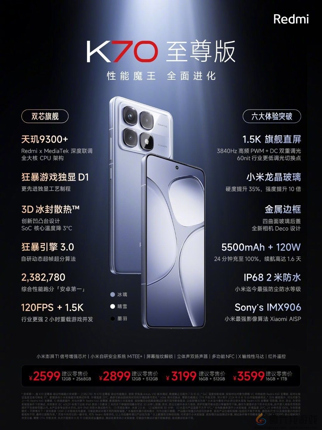 Redmi K70至尊版发布 售价2599元起(图3)